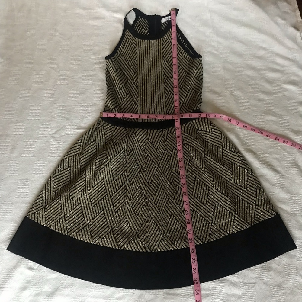 Black gold minidress Parker Nordstrom lamè - Picture 4 of 8